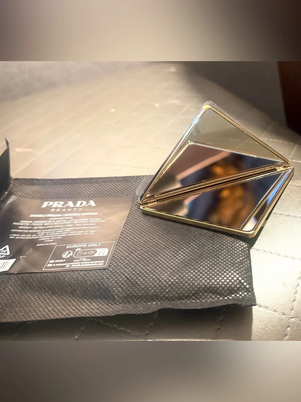 Prada Beauty Double Mirror Gold & silver metallic finish, compact